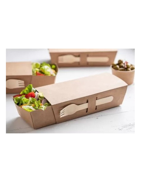 Widelce drewniane 15,8 cm, 100 sztuk - Sztućce