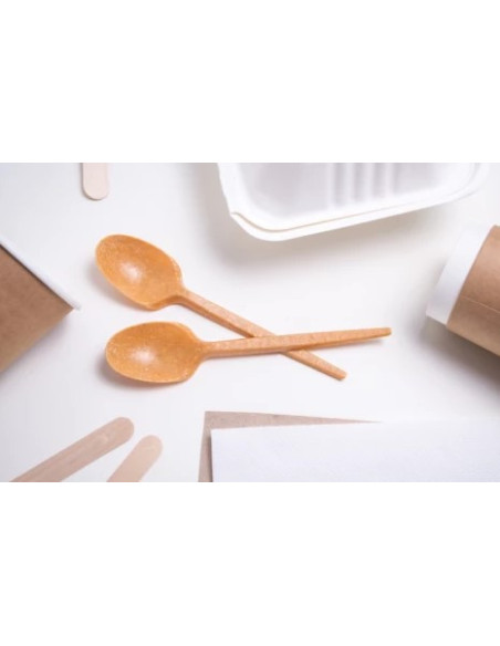 Łyżki wielokrotnego użytku BIO, 18 cm, 50 sztuk - Sztućce