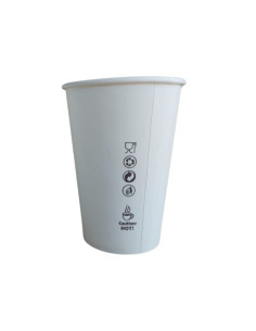 Kubki papierowe białe bez plastiku 300 ml, 50 sztuk - Kubki