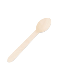Łyżki drewniane 16 cm, 100 sztuk - Sztućce