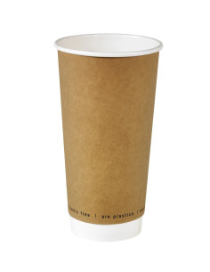 Kubki papierowe dwuwarstwowe bez plastiku 590 ml, 25 sztuk - Kubki