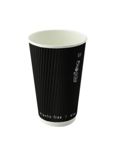 Kubki z tektury falistej, dwuwarstwowe, bez plastiku 350 ml, 25 sztuk - Kubki