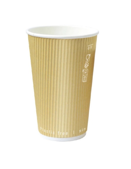 Kubki z tektury falistej, dwuwarstwowe, bez plastiku 350 ml, 25 sztuk - Kubki