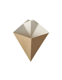 Rożki na frytki z miejscem na DIP 19,5 x 16,5 cm, 50 sztuk - Pojemniki na wynos