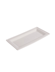 Talerze z trzciny cukrowej prostokątne 26x13 cm, 50 szt. - Talerze
