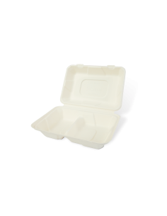Pojemniki z pulpy drzewnej 2 komorowe 23,5 x 16,5 x 7,5 cm, 50 szt. - Pojemniki na wynos 2