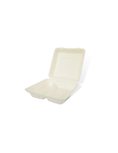 Pojemniki z pulpy drzewnej 2 komorowe 24,5 x 24,5 x 6 cm, 50 szt. - Pojemniki na wynos 2