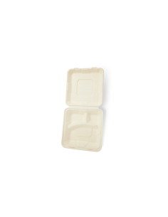 Pojemniki z pulpy drzewnej 3 komorowe 24,5 x 24,5 x 6 cm, 50 szt. - Pojemniki na wynos