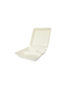 Pojemniki z pulpy drzewnej 3 komorowe 24,5 x 24,5 x 6 cm, 50 szt. - Pojemniki na wynos 2