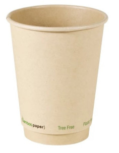 Kubki papierowe dwuwarstwowe z włókna bambusowego, na bazie wody 350 ml, 25 sztuk - Kubki